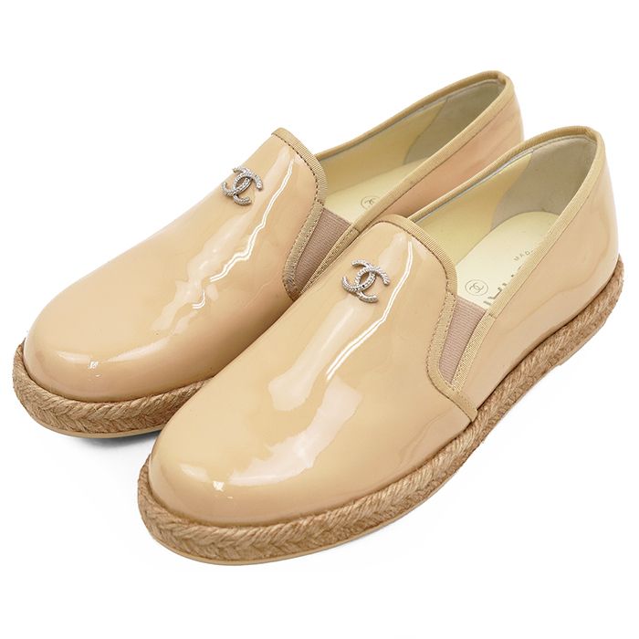 CHANEL シルバー エスパドリーユ 36 極美品】CHANEL シャネル 