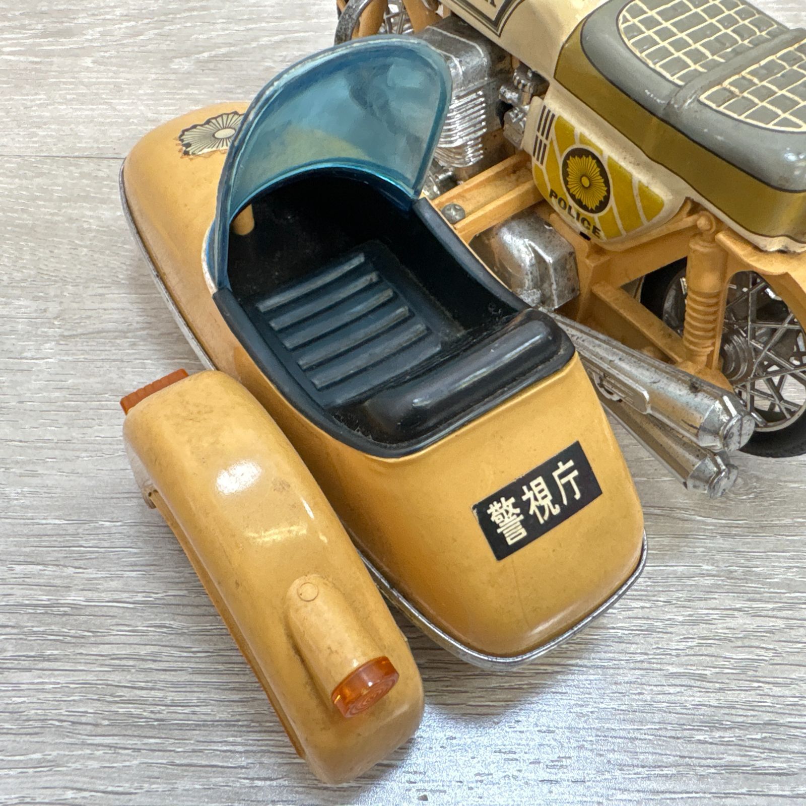 昭和レトロ 当時物 ホンダ HONDA 白バイ サイドカー ブリキ玩具 警視庁