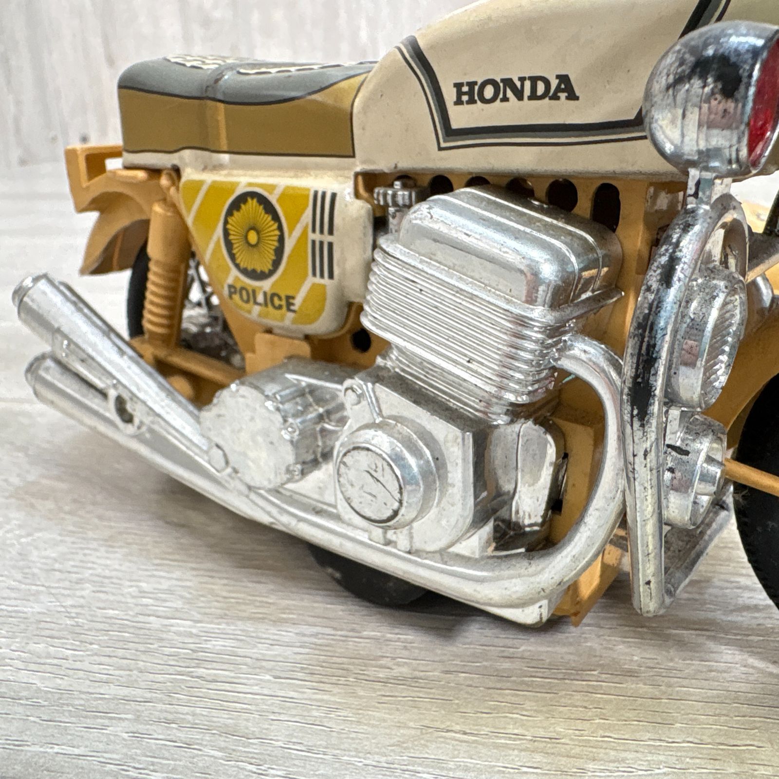 昭和レトロ 当時物 ホンダ HONDA 白バイ サイドカー ブリキ玩具 警視庁