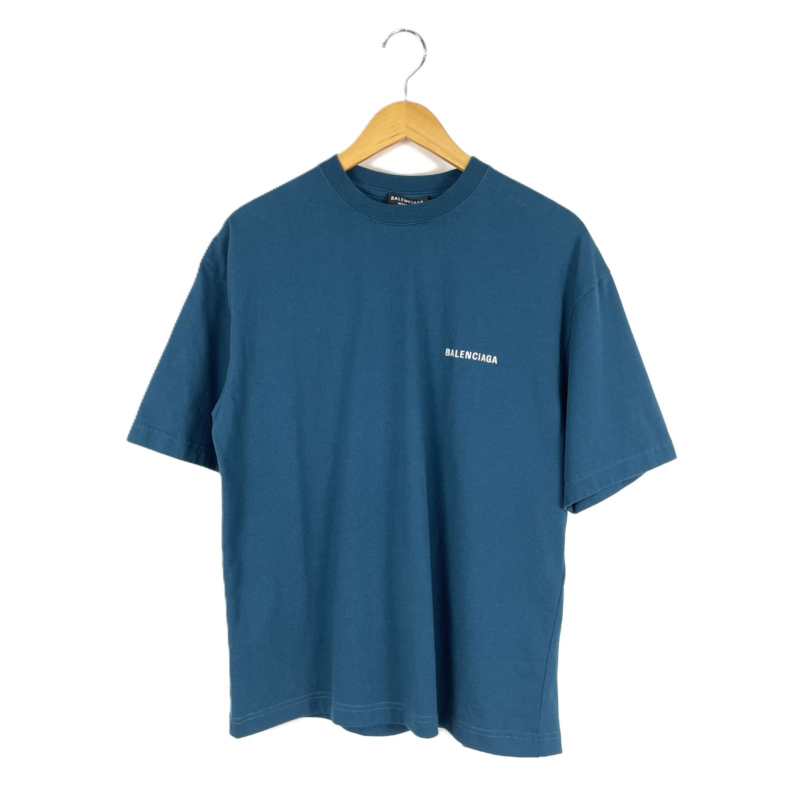 BALENCIAGA　バレンシアガ　21SS　HT83　61296　TLVB9　9567　ロゴプリント　ロゴ刺繍　Tシャツ　XSサイズ　グリーン