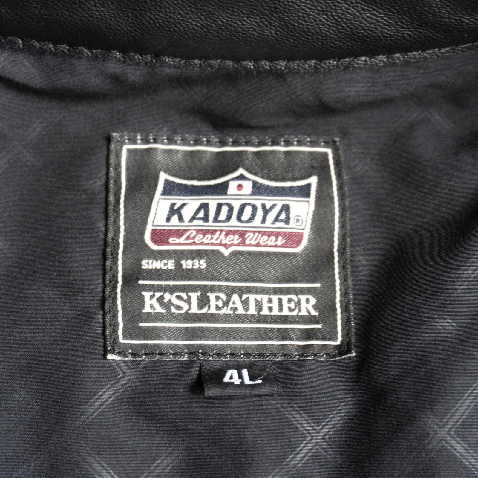 美品/ビッグサイズ】KADOYA【シングルライダースジャケット】 4L