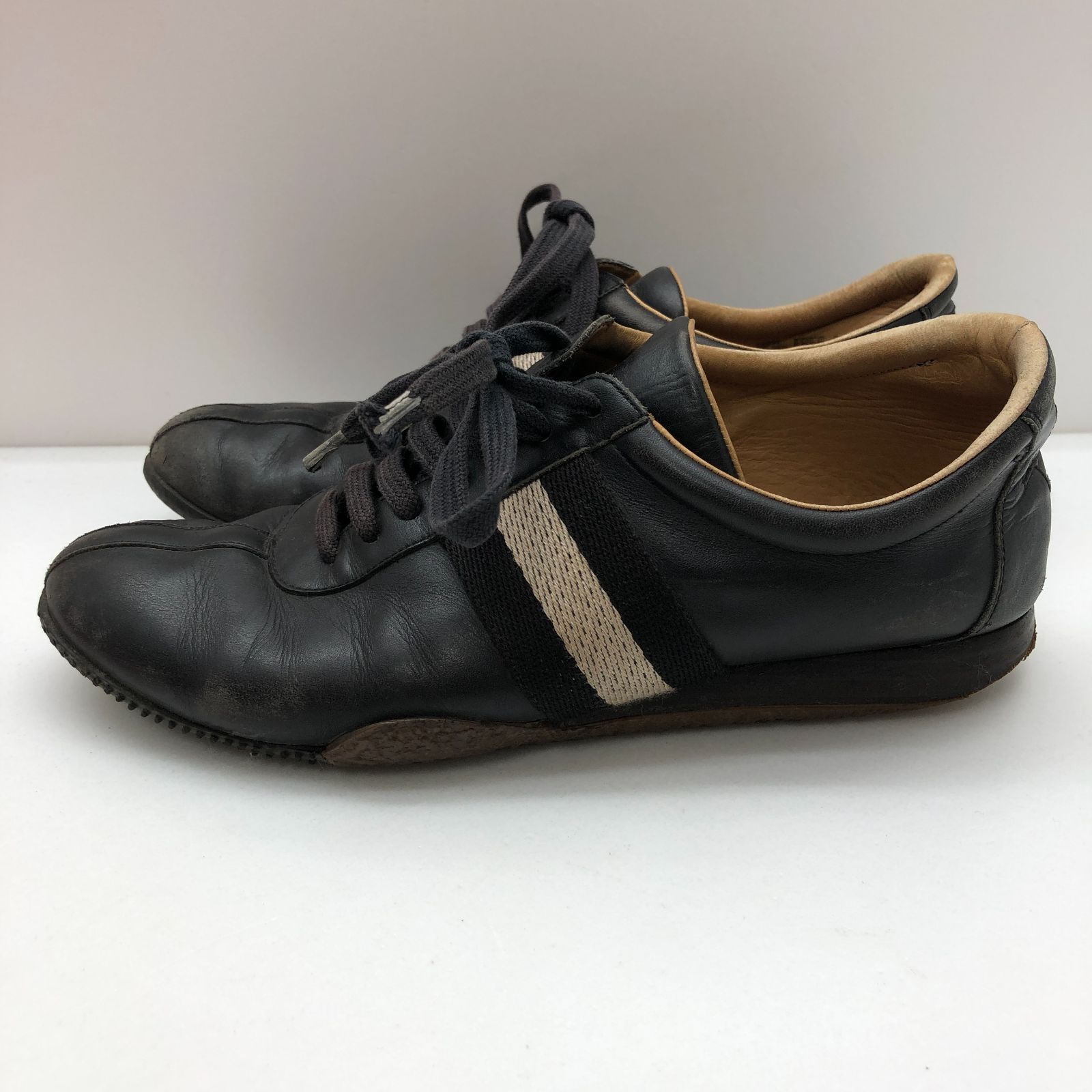 袋付き】Bally レザースニーカー Mサイズ ブラック バリー SGAW26-2033