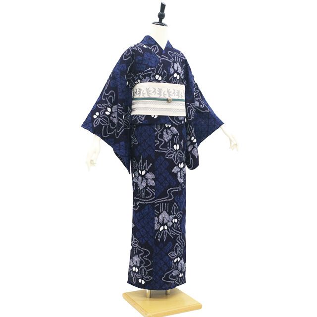 中古】 有松 浴衣 本場有松鳴海絞り 夏物 リサイクル ゆかた 絞り 木綿