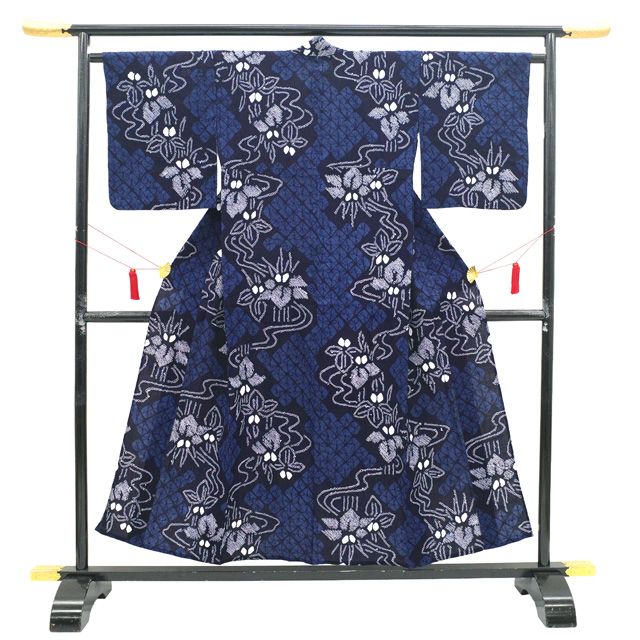 中古】 有松 浴衣 本場有松鳴海絞り 夏物 リサイクル ゆかた 絞り 木綿