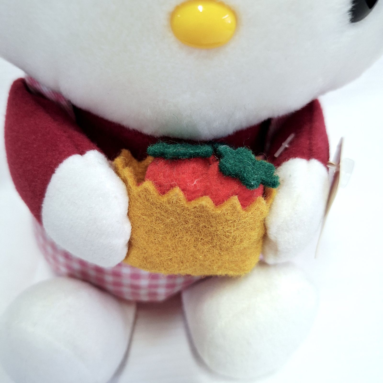 美品☆2002年 静岡限定 ハローキティ ぬいぐるみ 静岡イチゴ農園店員