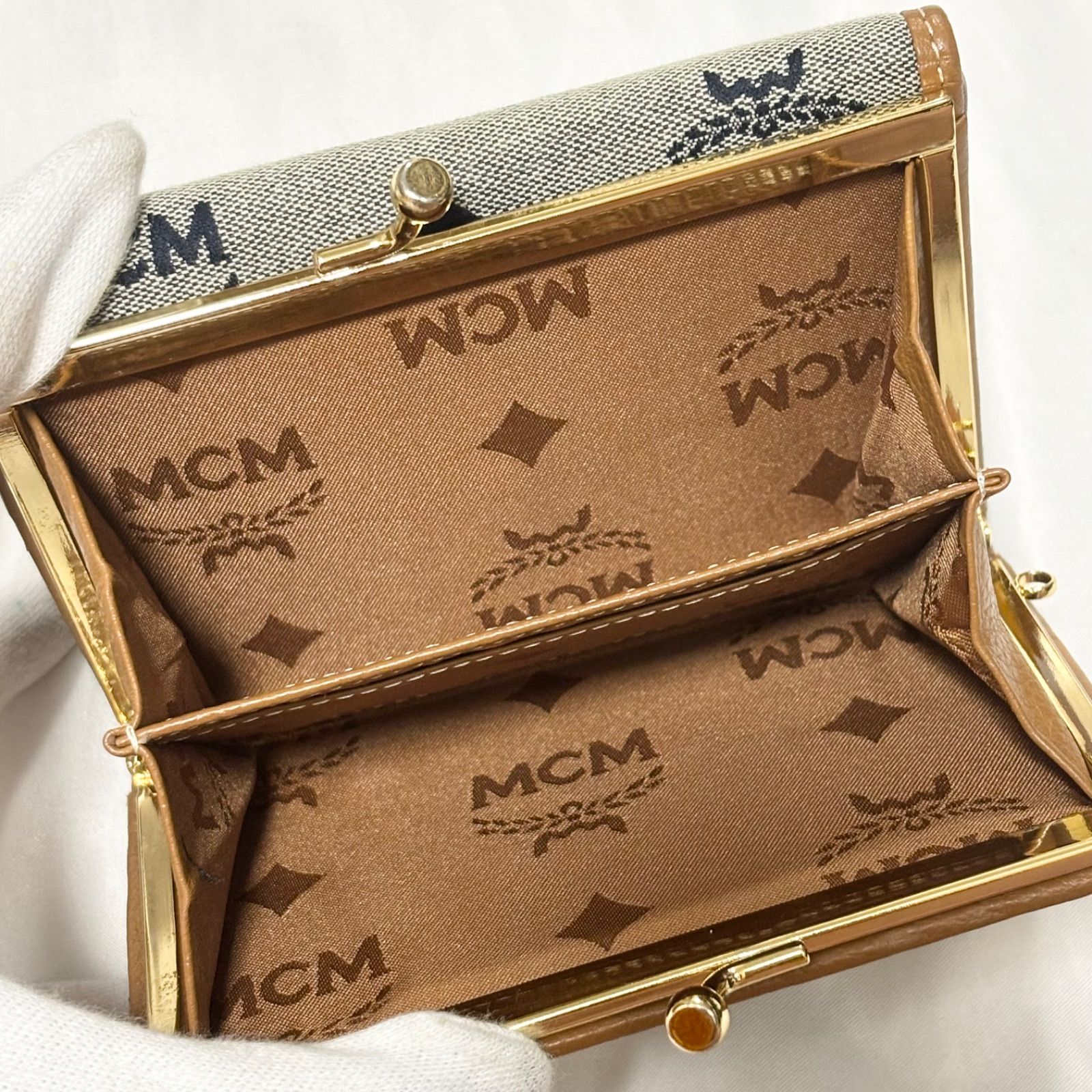 MCM ヴィセトス柄 がま口 二つ折り長財布札入れ 小銭入れ カード入れ ID 送料無料】MCM/エムシーエム/三つ折り財布/サイフ/ウォレット/がま口