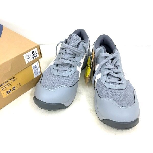 asics アシックス ワーキング 安全靴 作業靴 ウィンジョブ CP221 ローカット 26.0 cm グラベル×ホワイト 1273A118 020 ★DT879