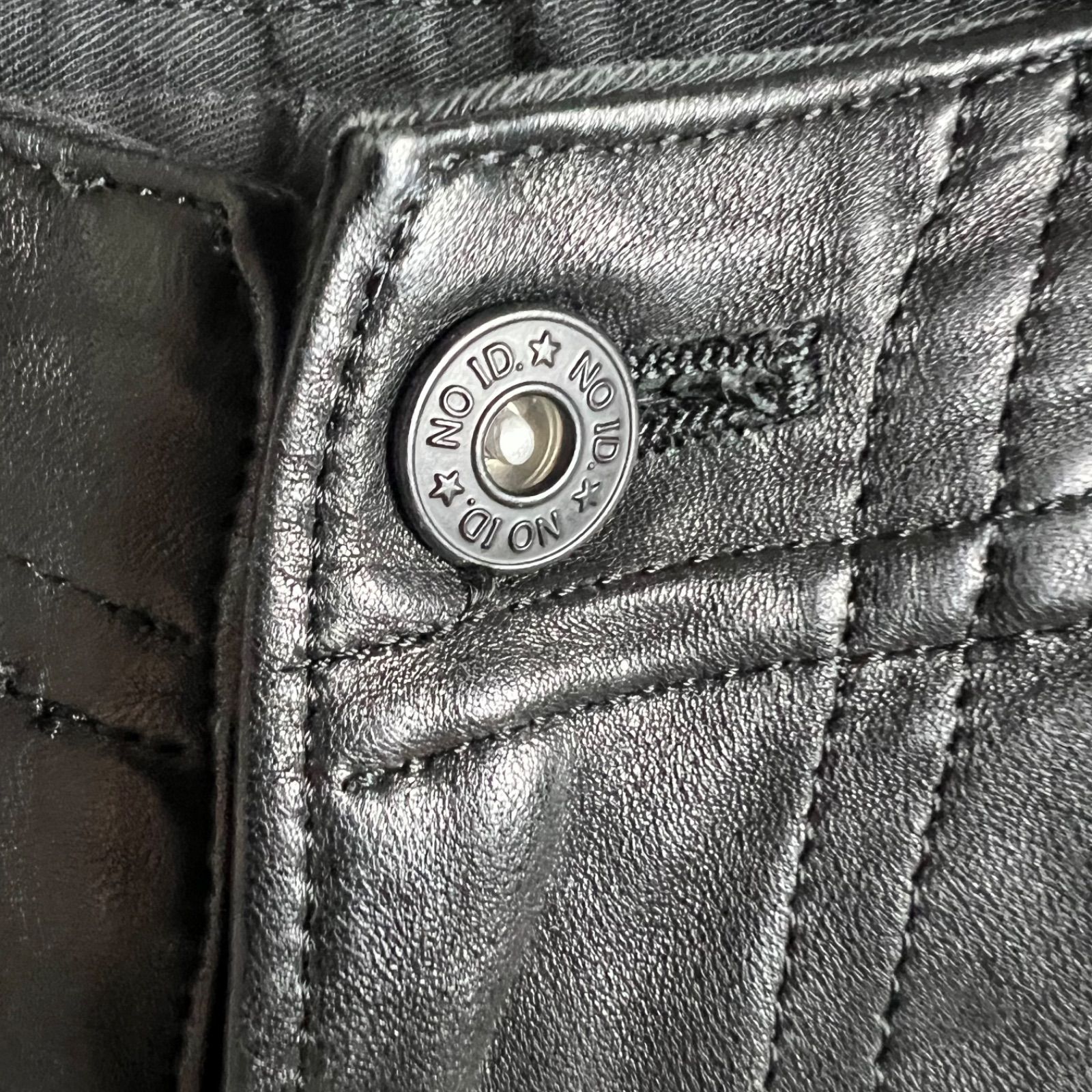 NO ID. 00s y2k archive Leather combi cargo shorts 1 ノーアイディー
