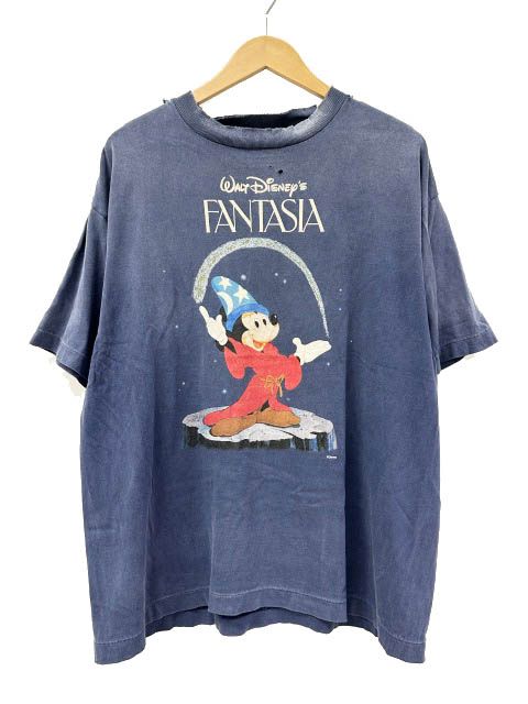 セントマイケル SAINTMICHAEL ×Disney ディズニー 25SS DNF_SS TEE FANTSIA ファンタジア ミッキー マウス プリント 半袖Tシャツ SM-HR8-0000-C65 L 紺ネイビー ☆AA★260622