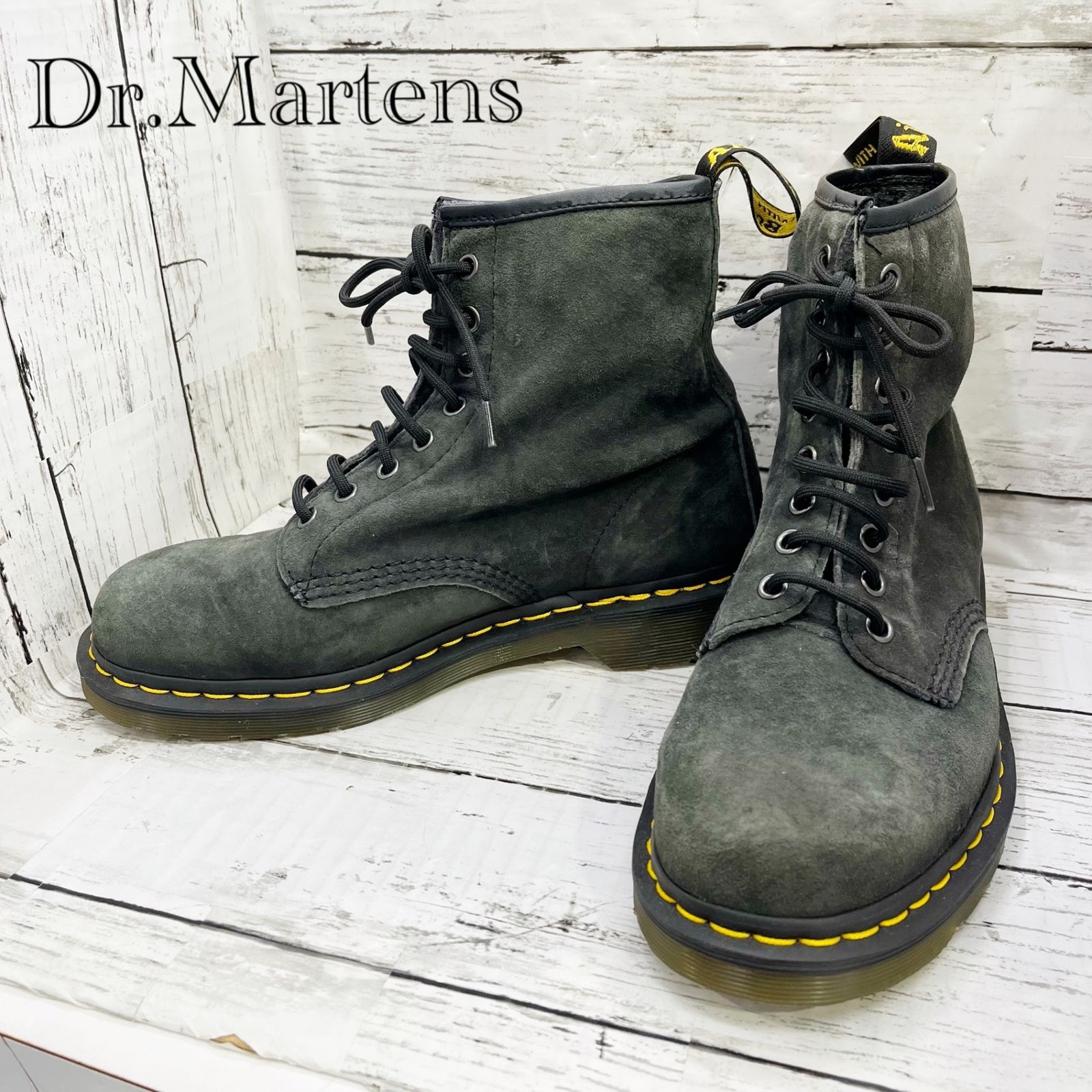 Dr. Martens ドクターマーチン 8ホール スエードブーツ GRAPHITE GRAY 21466 UK7 26cm グレー メンズ 靴 _208 5,600円