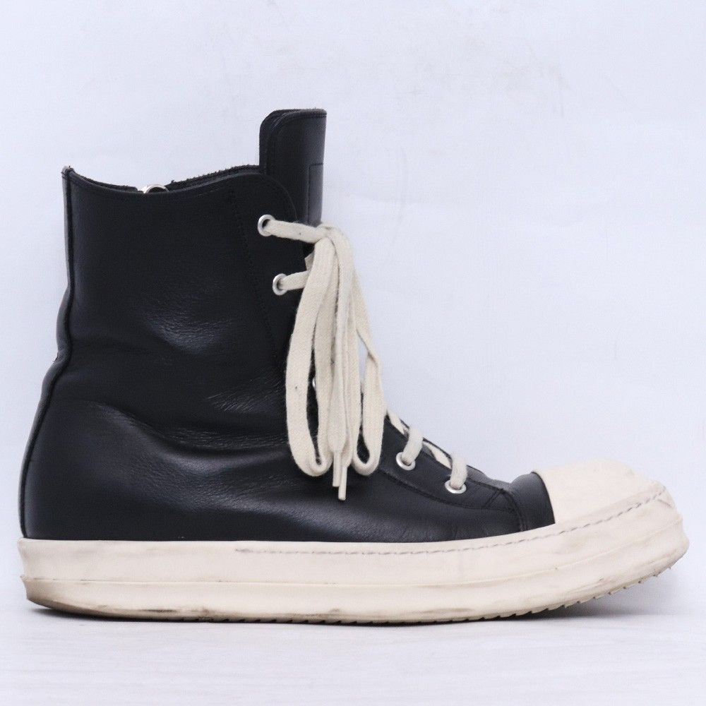 RICK OWENS ラモーンズ レザーハイカットスニーカー サイズ42 ブラック
