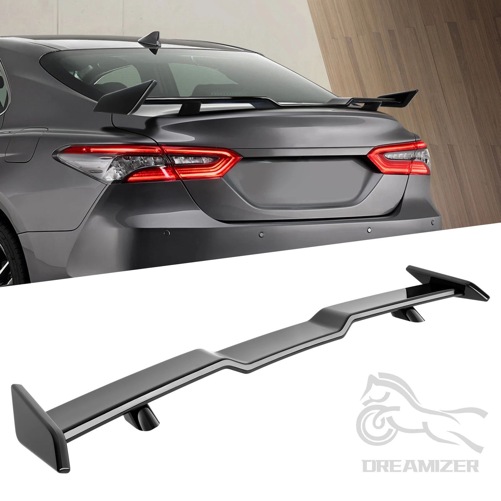 SPORT REAR TRUNK SPOILER WING TOYOTA CAMRY 2018 2019 2020 4 DOOR SEDAN ABS CARBON FIBER