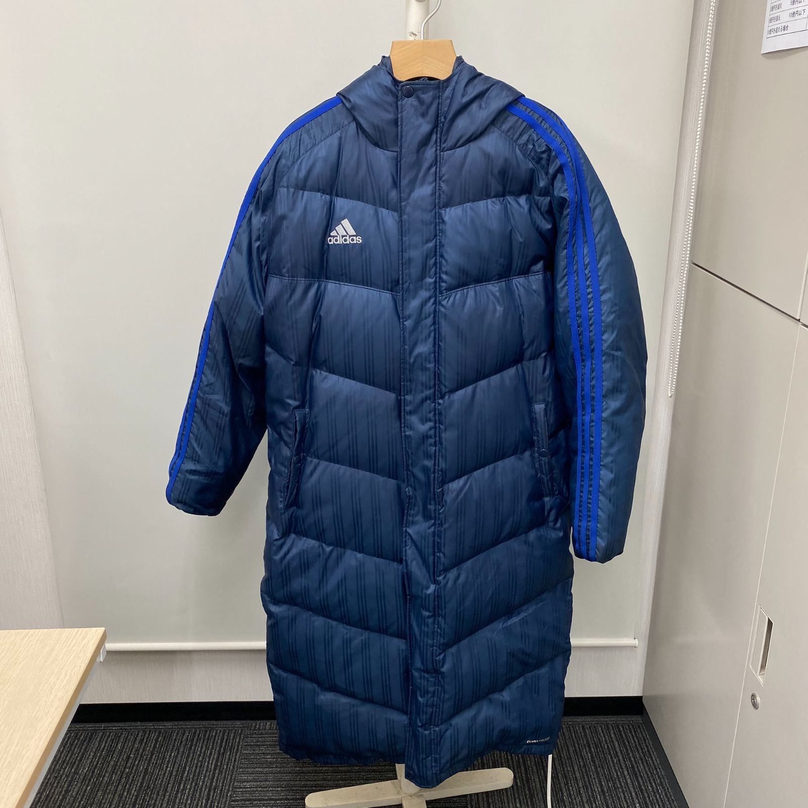 中古】adidas アディダス ロングダウンコート ベンチコート Lサイズ