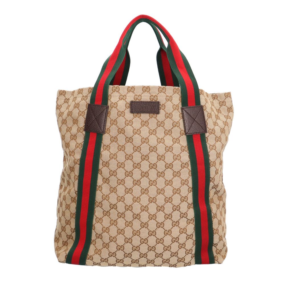 グッチ シェリーライン トートバッグ GGキャンバス 189669 ベージュ ユニセックス GUCCI 中古 グッチ