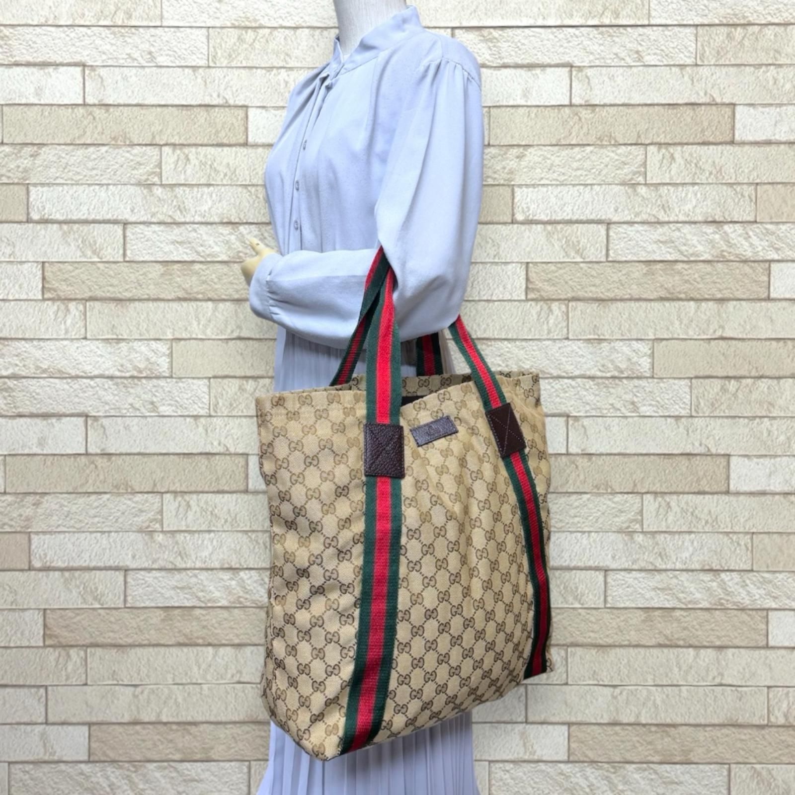 GUCCI グッチ トートバッグ シェリー キャンバス GG ハンドバッグ 