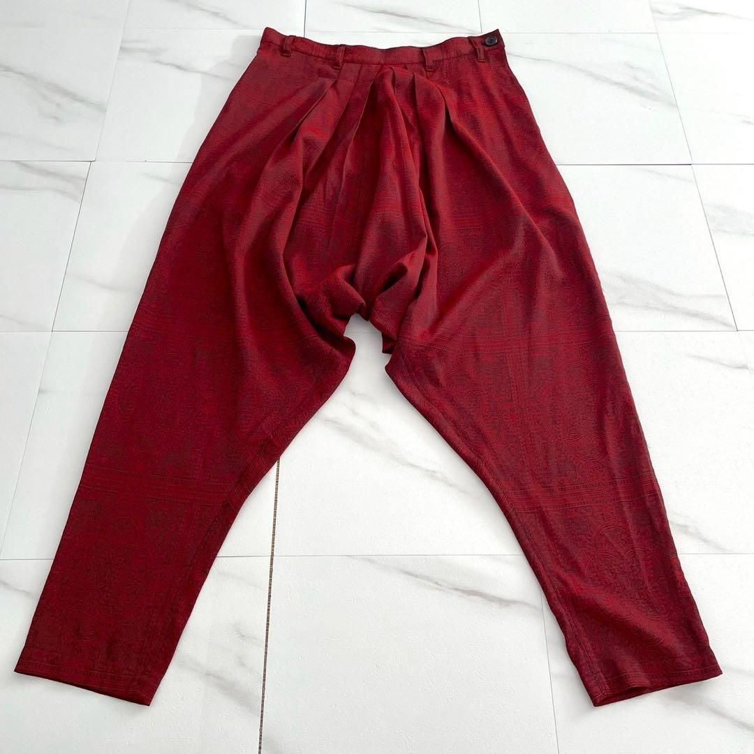 Y's Saruel pants Paisley RED rayon 2