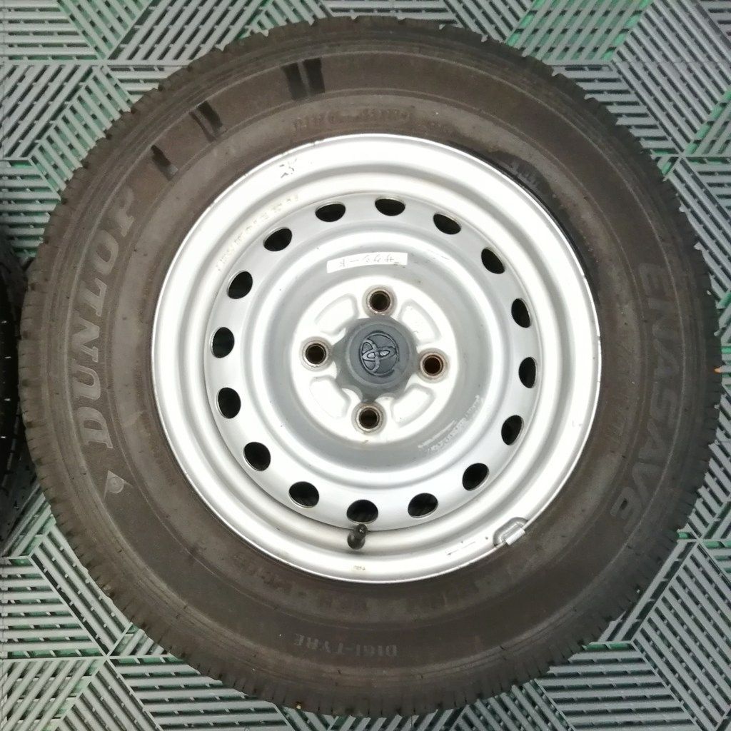 鉄ホイール 夏タイヤ付 2本セット 13インチ 165R13 6PR LT DUNLOP