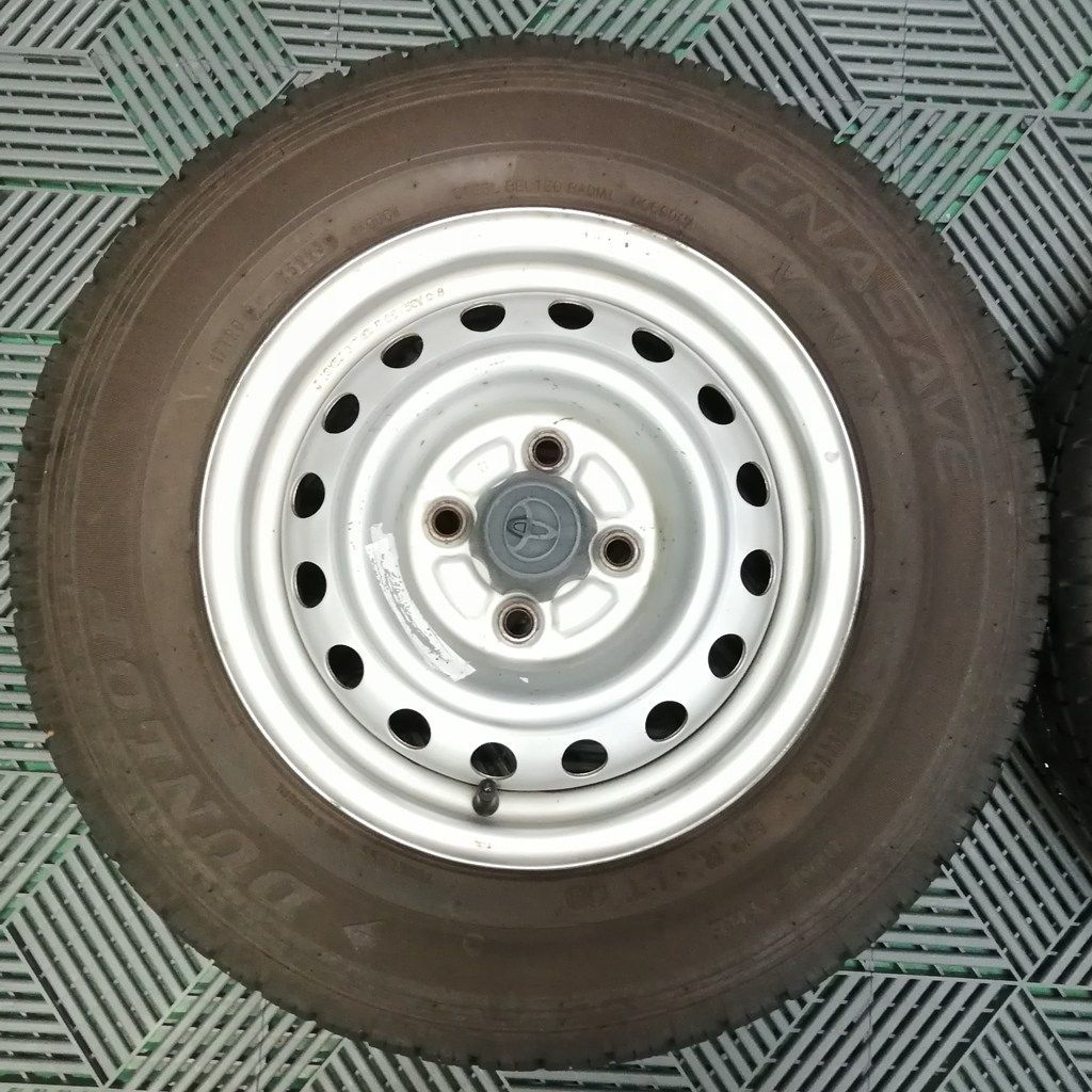 鉄ホイール 夏タイヤ付 2本セット 13インチ 165R13 6PR LT DUNLOP 鉄ホイール 夏タイヤ付 2本セット 13インチ 165R13 6PR LT DUNLOP