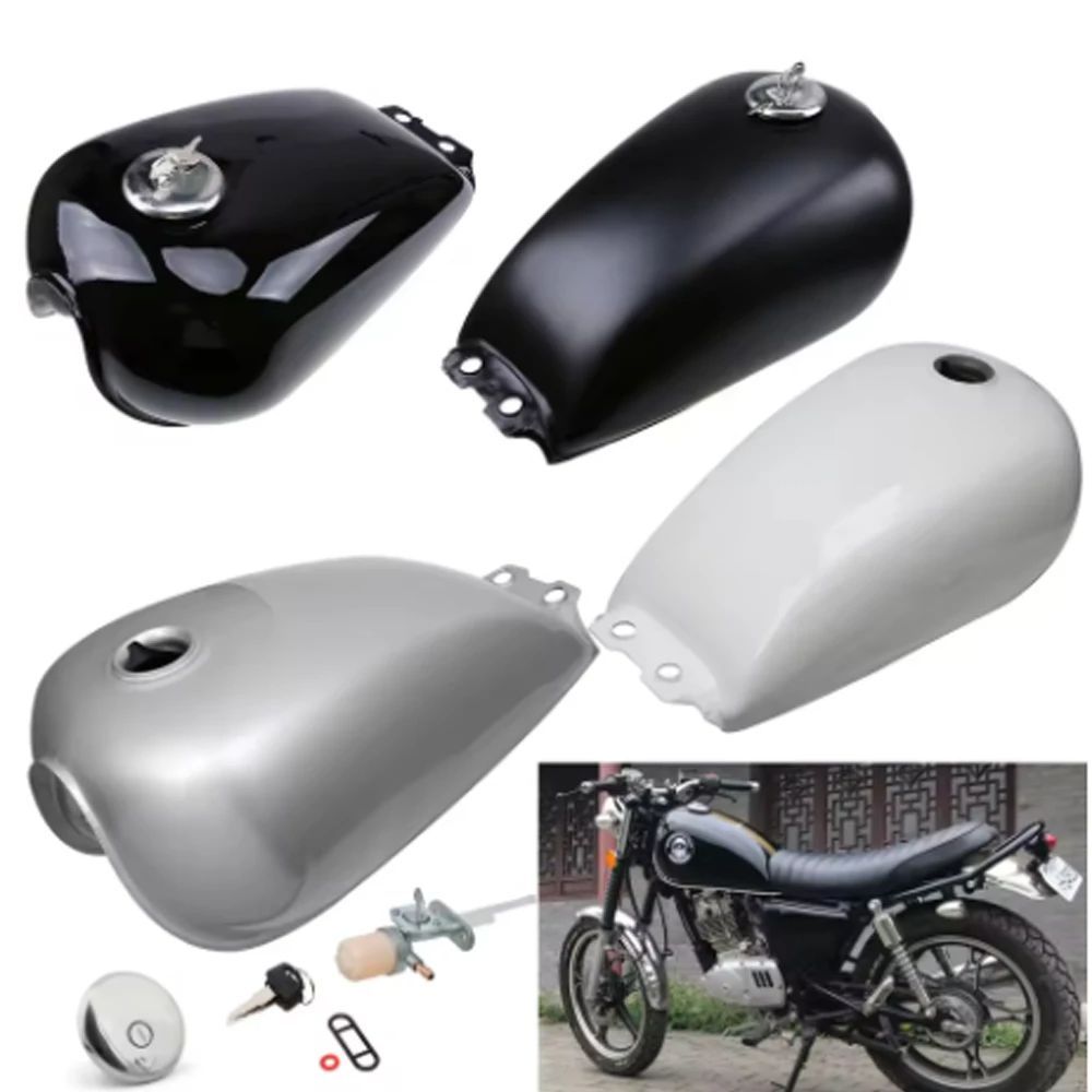 9L 2.4 GAL CAFE RACER MOTORCYCLE GAS FUEL TANK RETRO VINTAGE WITH OIL TANK CAP COVER GN125 GN250 ALL MODEL