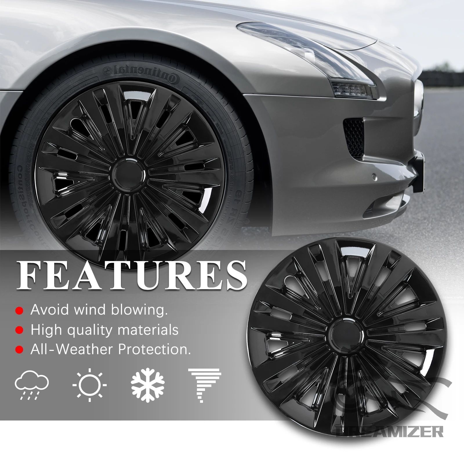 4PCS HUBCAP WHEEL COVER R15 R16 HUB CAPS WHEEL RIM COVER EXTERIOR CAR ON SUV WHEEL PARTS