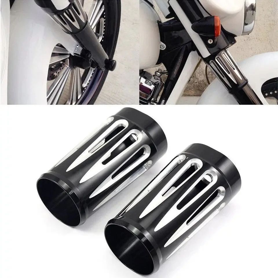 MOTORCYCLE CUT FORK BOOT SLIDER COVER HARLEY TOURING ELECTRA STREET ROAD GLIDE FLHR FLHX TRIKE 1986-2013