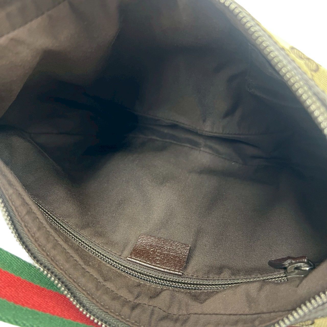 極 美品 GUCCI グッチ シェリーライン GG ロゴ 柄 キャンバス レザー