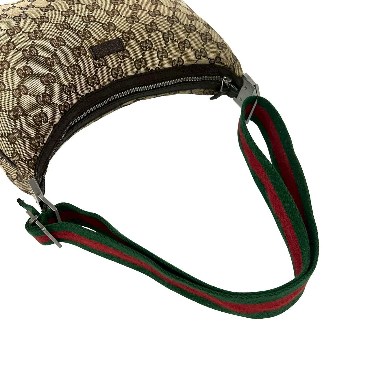 極 美品 GUCCI グッチ シェリーライン GG ロゴ 柄 キャンバス レザー
