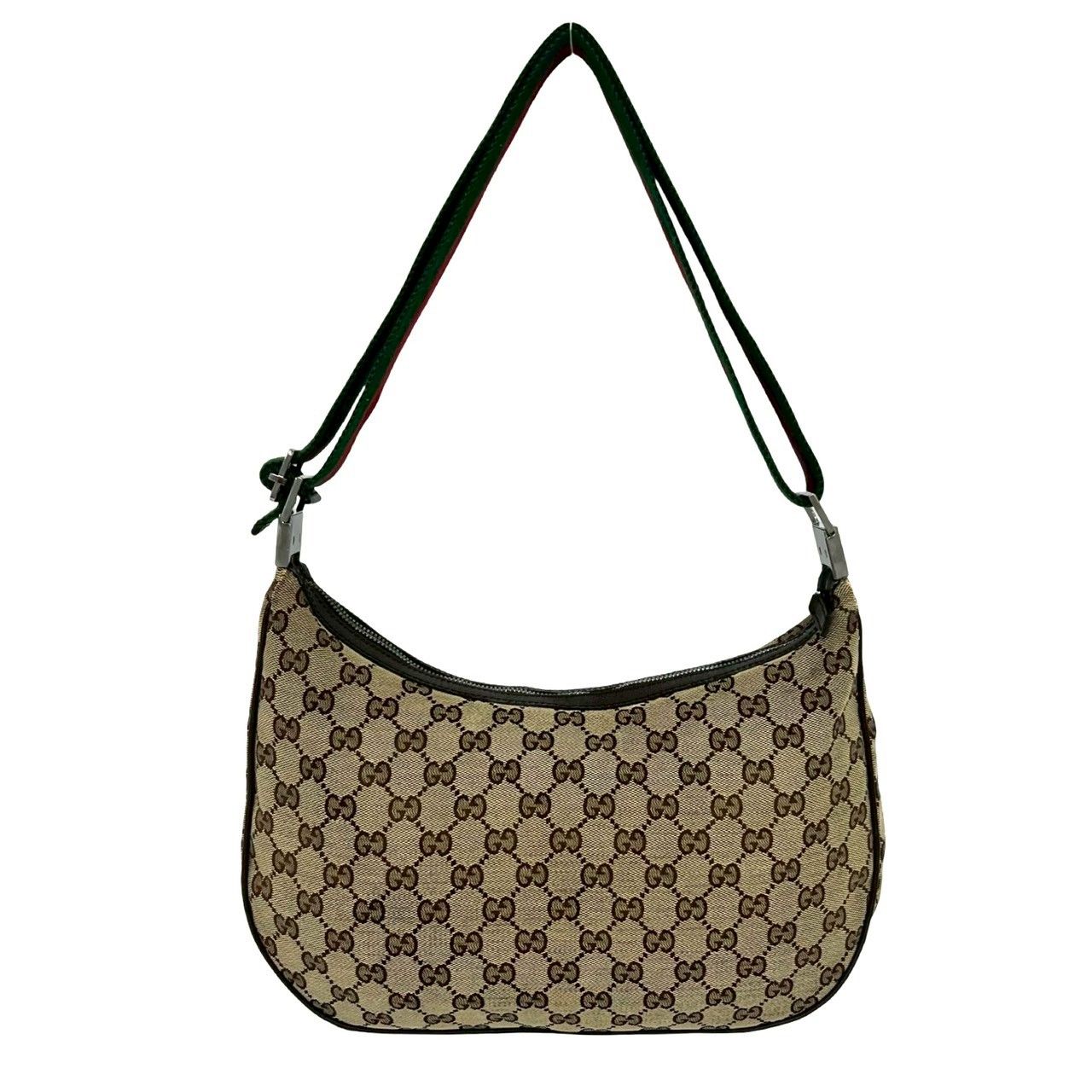 極 美品 GUCCI グッチ シェリーライン GG ロゴ 柄 キャンバス レザー