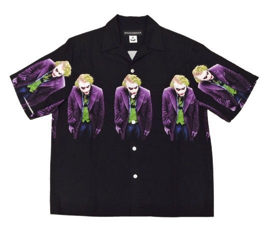 ▲★25ssモデル WACKO MARIA ザ ダークナイト トリロジー ハワイアンシャツ ジョーカー サイズM ブラック ワコマリア 中古品(127)