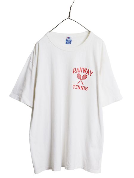 90s USA製 チャンピオン 3段 プリント 半袖 Tシャツ メンズ XL / オールド カットソー クルーネック 目付き シングルステッチ 大きいサイズ
