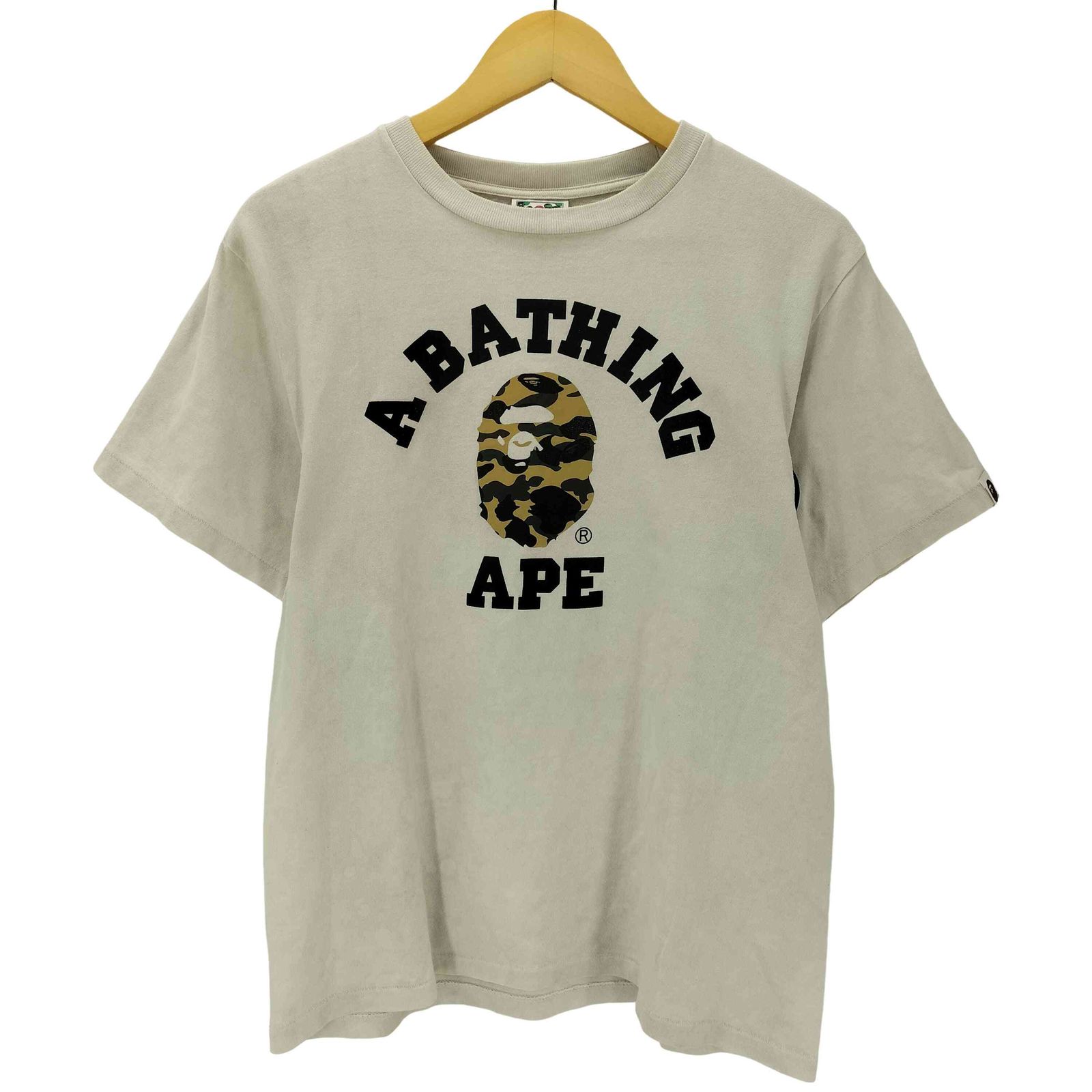 アベイシングエイプ A BATHING APE 1rst Camp College S/S 迷彩 カモ カレッジ Tシャツ メンズ JPN：M