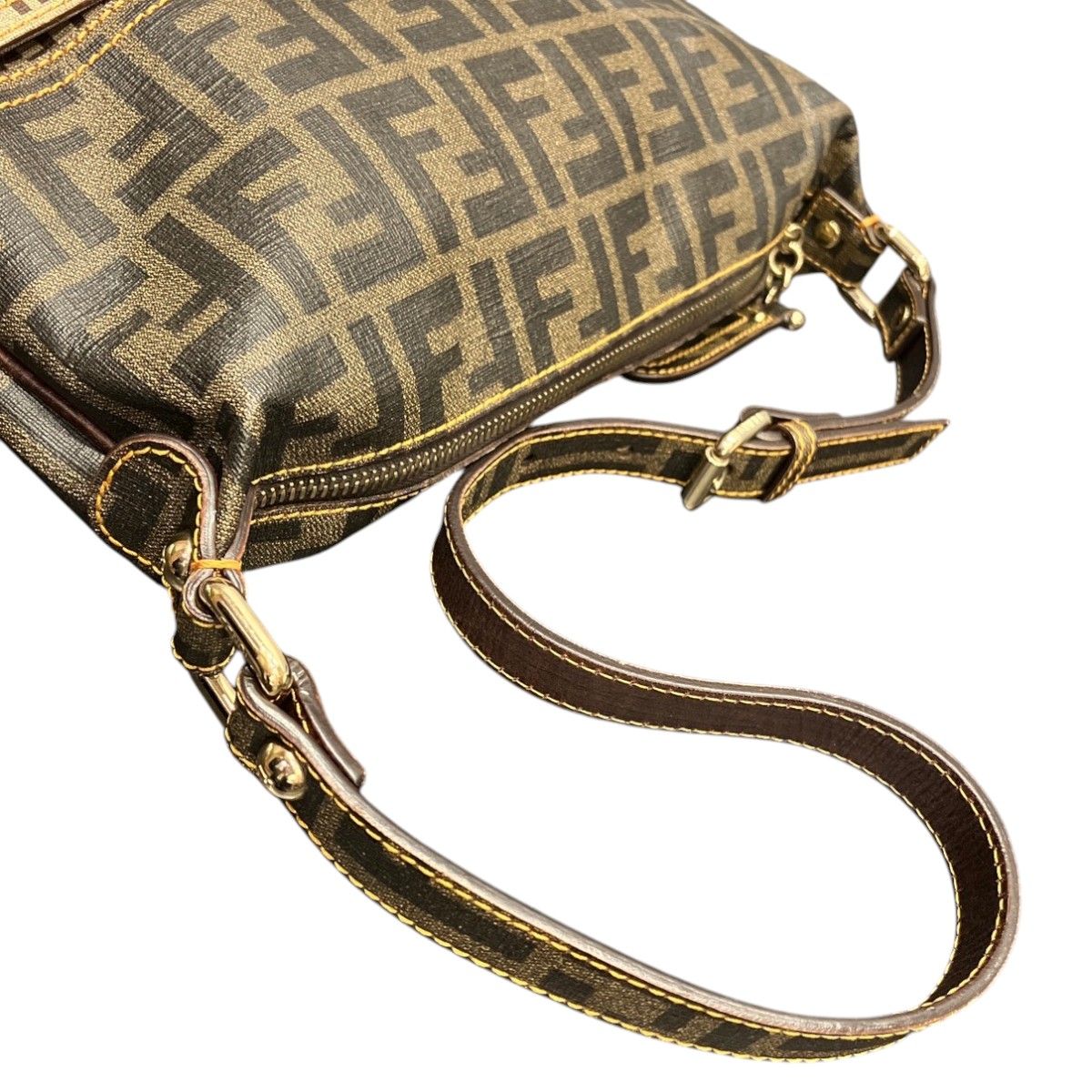 フェンディ FENDI ズッカ×ズッキーノ ショルダーバッグ PVC レザー