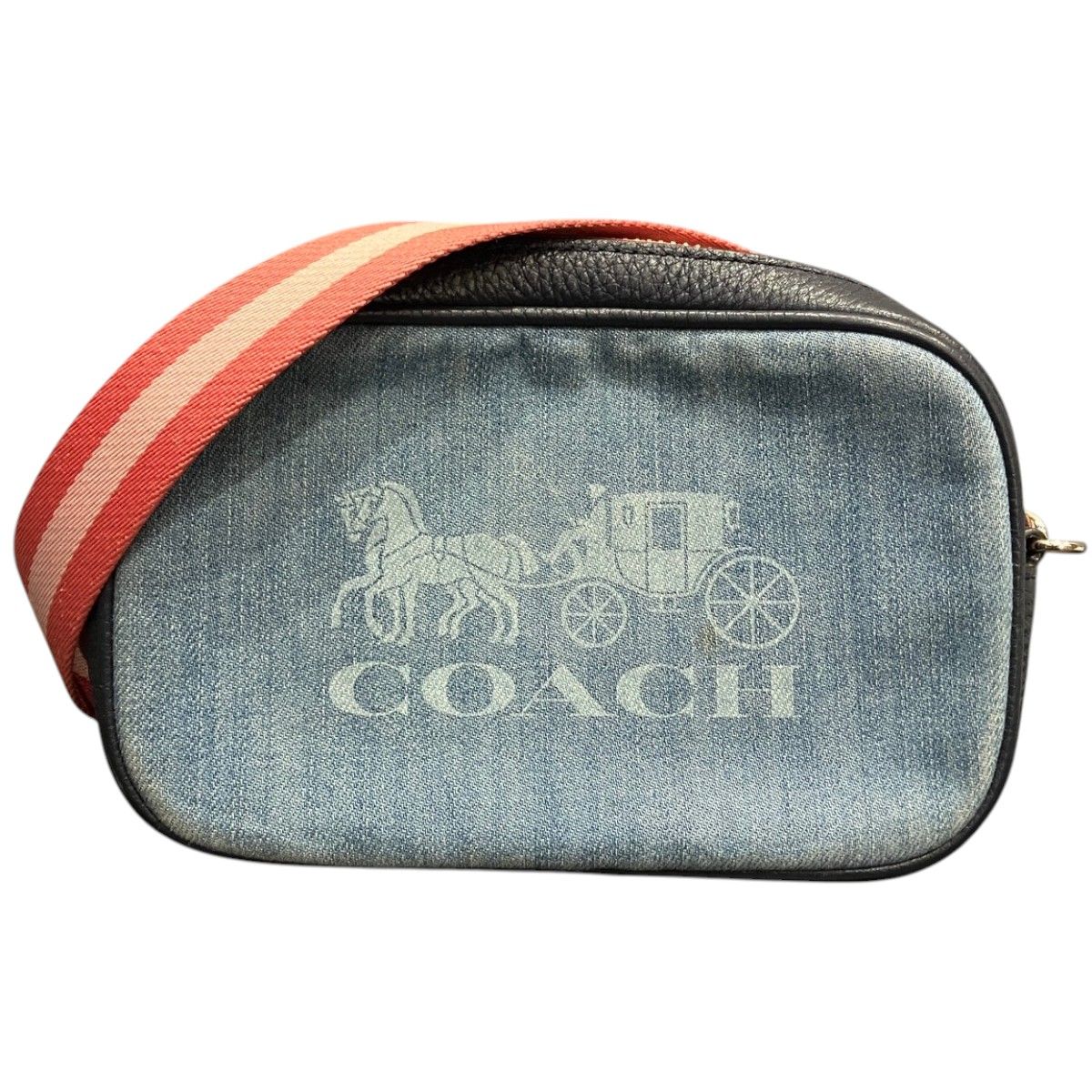 コーチ COACH ショルダーバッグ デニム レザー 90393 レディース