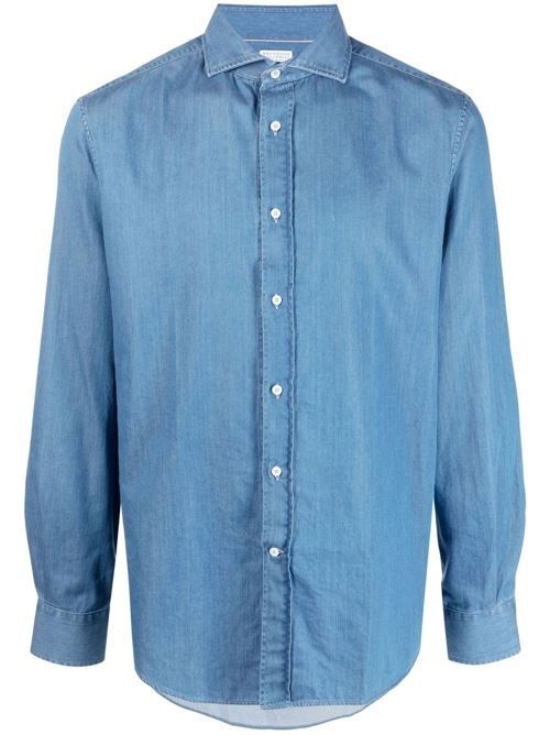 BRUNELLO CUCINELLI デニムコットンシャツ 送料無料