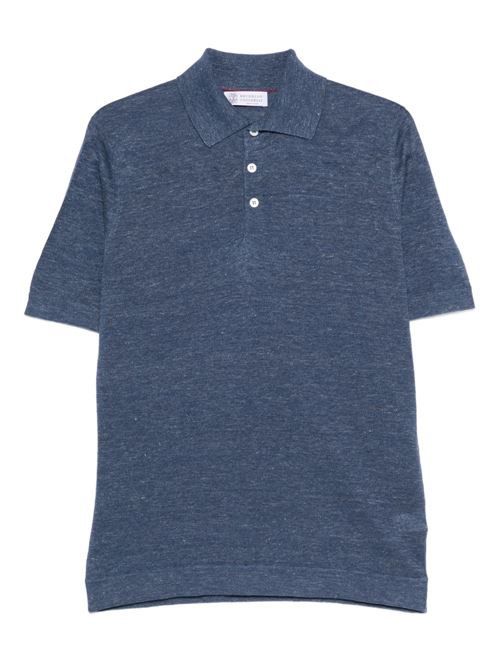 BRUNELLO CUCINELLI リネン＆コットンブレンド ポロシャツ 送料無料