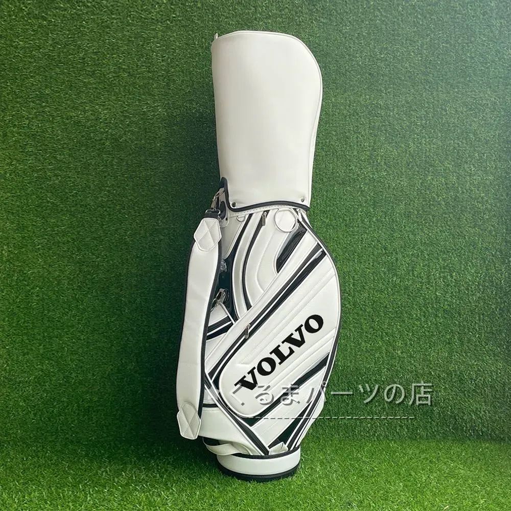 ボルボVOLVO キャディバッグ ゴルフバッグ 白黒 2 色展開 クラブ 14 本収納 大容量 車好きにおすすめ