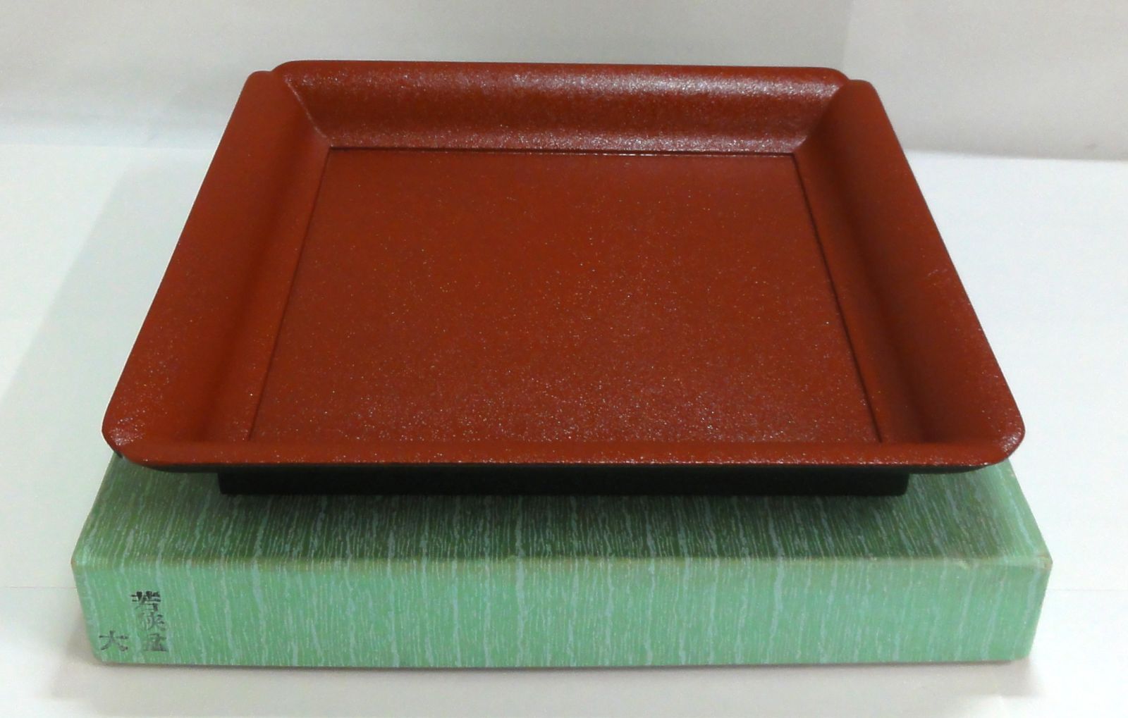 M[宅60]1102 若狭盆 大 天然木 朱漆/青漆 茶入 花入 干菓子器 茶道具