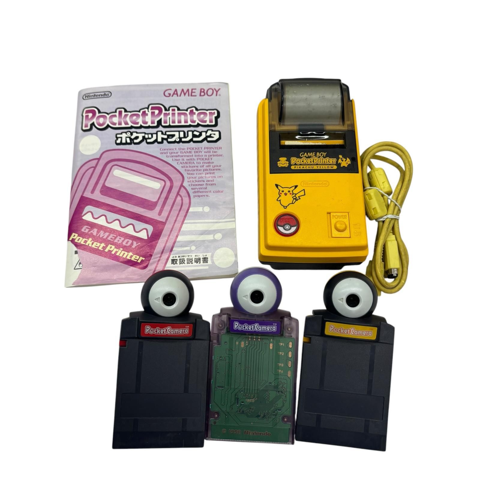 199990 動作未確認 Nintendo 任天堂 ニンテンドウ ポケットプリンター ピカチュウイエロー/ポケットカメラ ゲームボーイ GAMEBOY ４点まとめ売り 17,520円