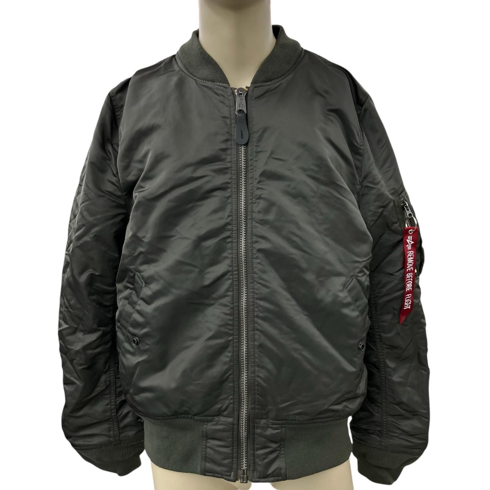 186000 現状品 ALPHA アルファ フライトジャケット MA-1 アルファインダストリーズ TA0130-276 L グリーン系