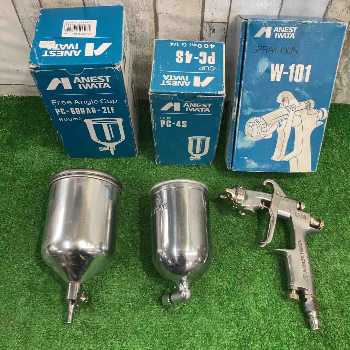 アネスト岩田 塗料カップ スプレーガン W-101 PC-4S PC-600AB-2LF 3点セット【町田店】