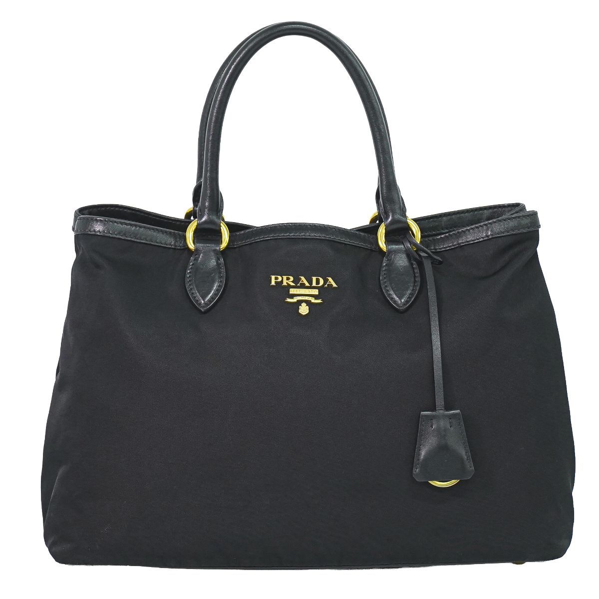 本物 プラダ PRADA ナイロン トートバッグ ハンドバッグ ブラック 