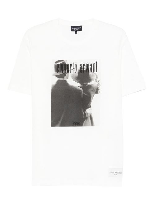 EMPORIO ARMANI プリントコットンTシャツ 送料無料