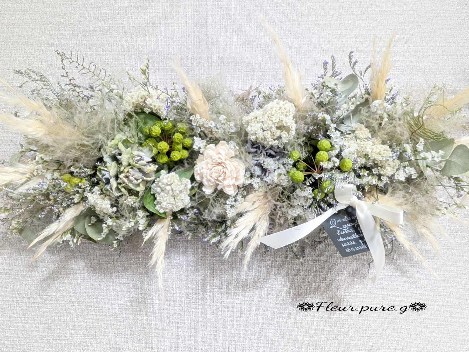 ✠No.8✠✿2Way✱横長スワッグ✤縦長スワッグ✿Natural/グリーン&WH