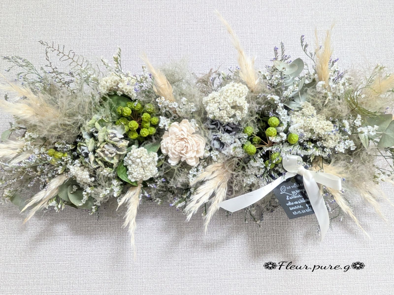 ✠No.8✠✿2Way✱横長スワッグ✤縦長スワッグ✿Natural/グリーン&WH