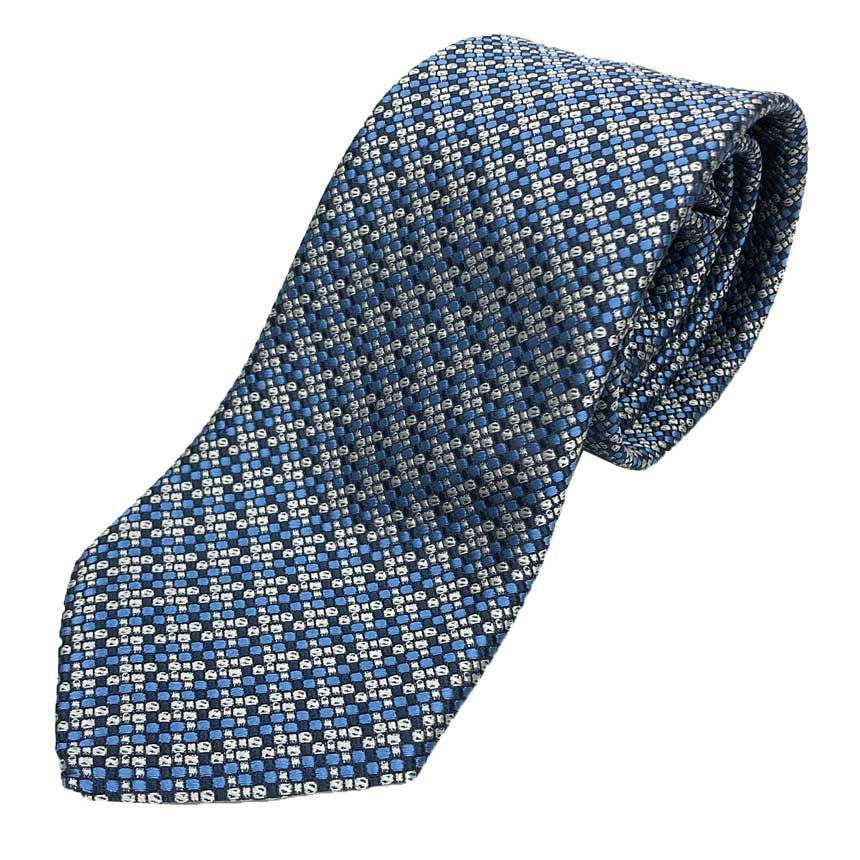 Salvatore Ferragamo フェラガモ ネクタイ幾何学模様 ブルー 未使用 aq13039