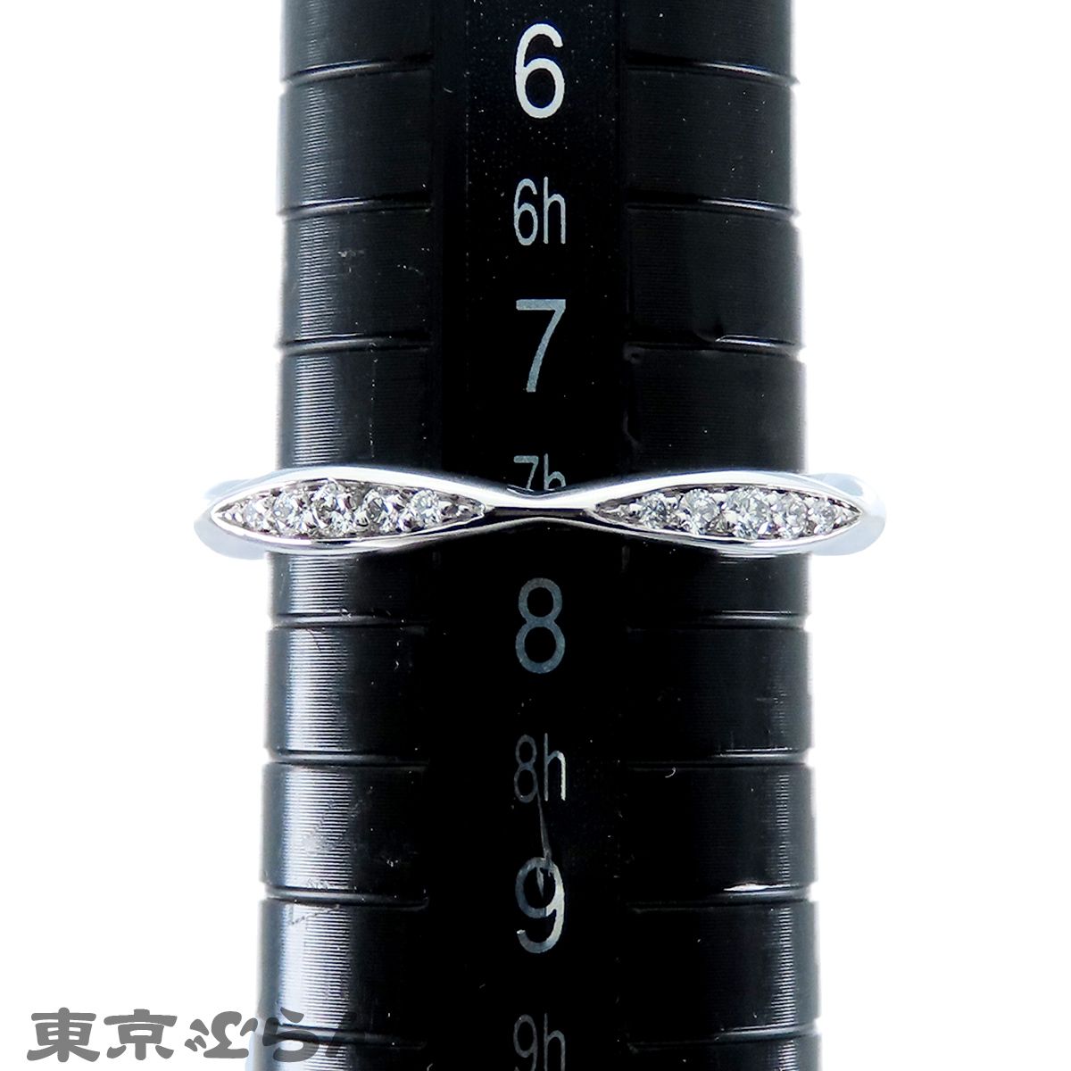 シャネル CHANEL カメリアリング プラチナ Pt950 ダイヤモンド ハーフ
