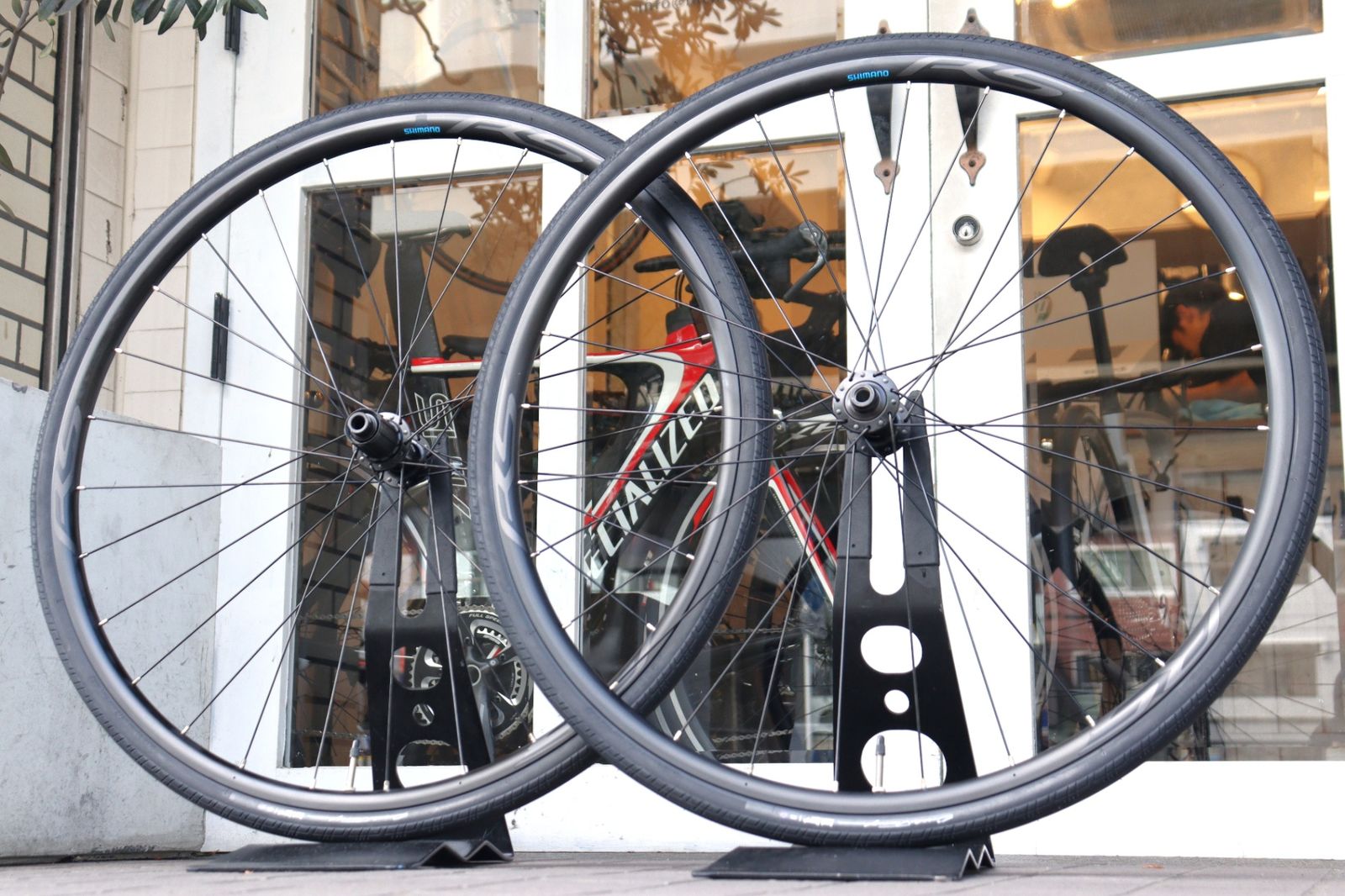 【完成車外し】Shimano WH-RS171 クリンチャーホイール 前後セット シマノ SHIAMANO WH-RS171 アルミ クリンチャー ホイールセット シマノ