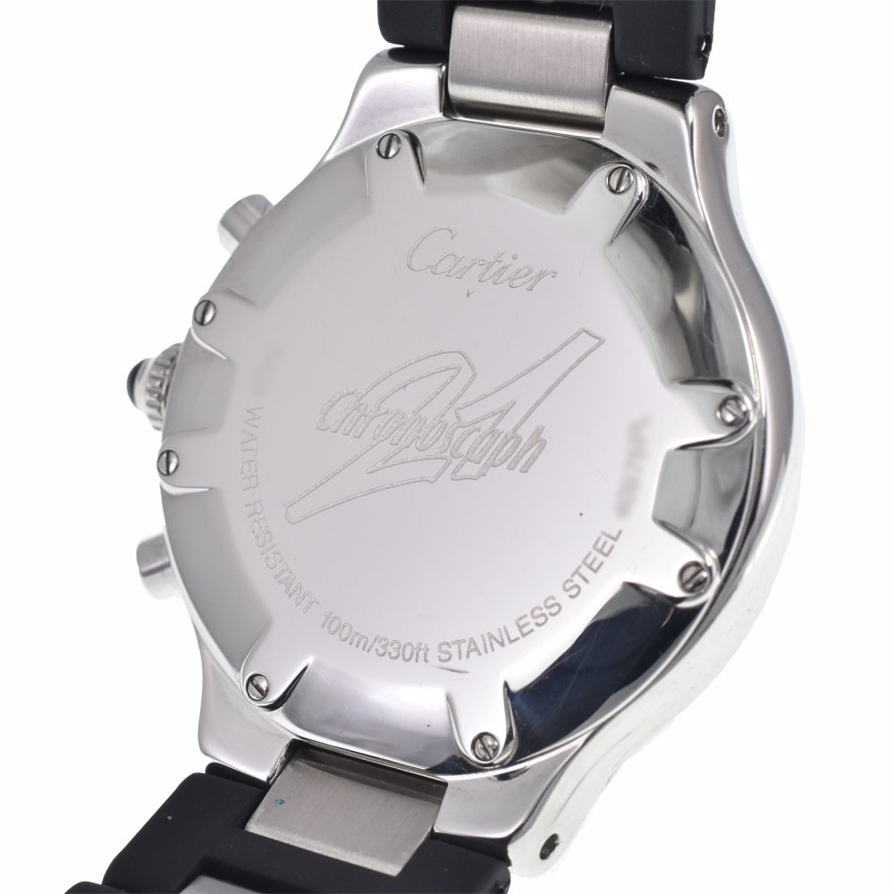 カルティエ CARTIER W10125U2 クロノスカフ21 クロノグラフ ブラック