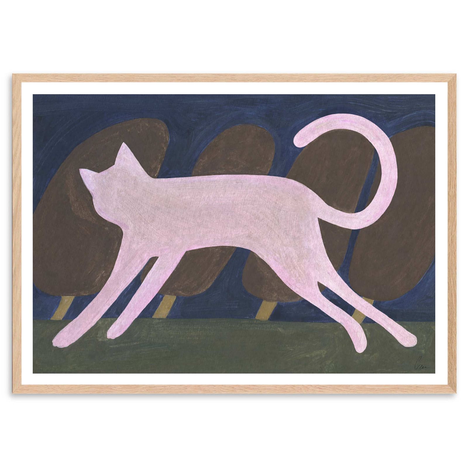 The Poster Club アートポスター 50×70cm Cat in the Forest ポスタークラブ 北欧雑貨/124x17620-50x70