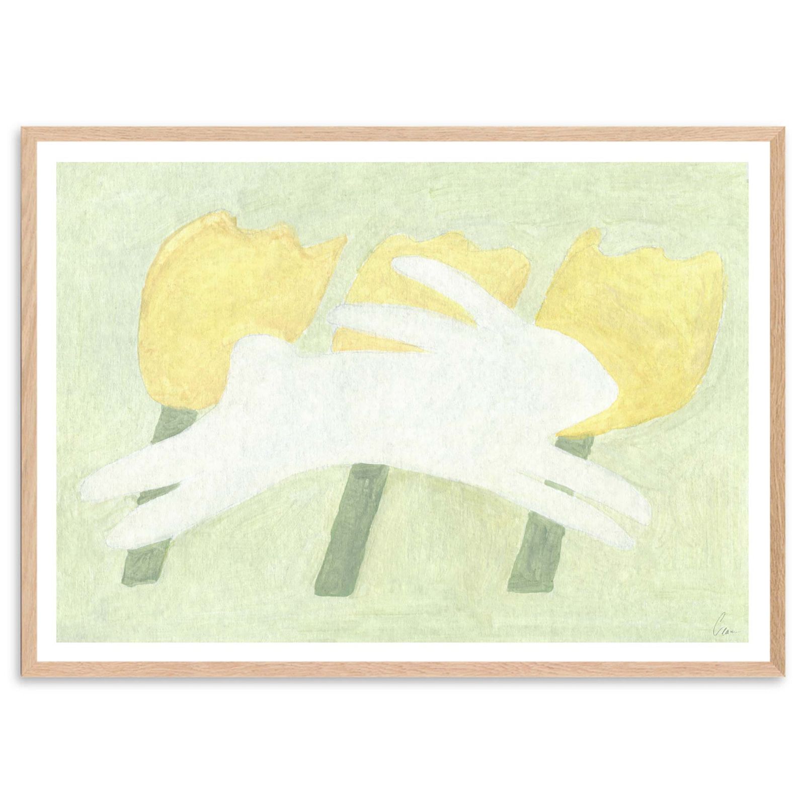 The Poster Club アートポスター 50×70cm Rabbit and Flora ポスタークラブ 北欧雑貨/124x17621-50x70